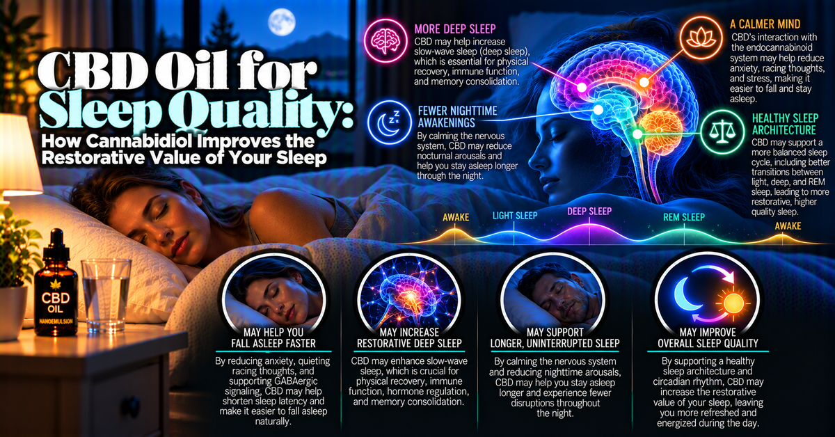 CBD Oil for Sleep Quality: How Cannabidiol Improves the Restorative Value of Your Sleep