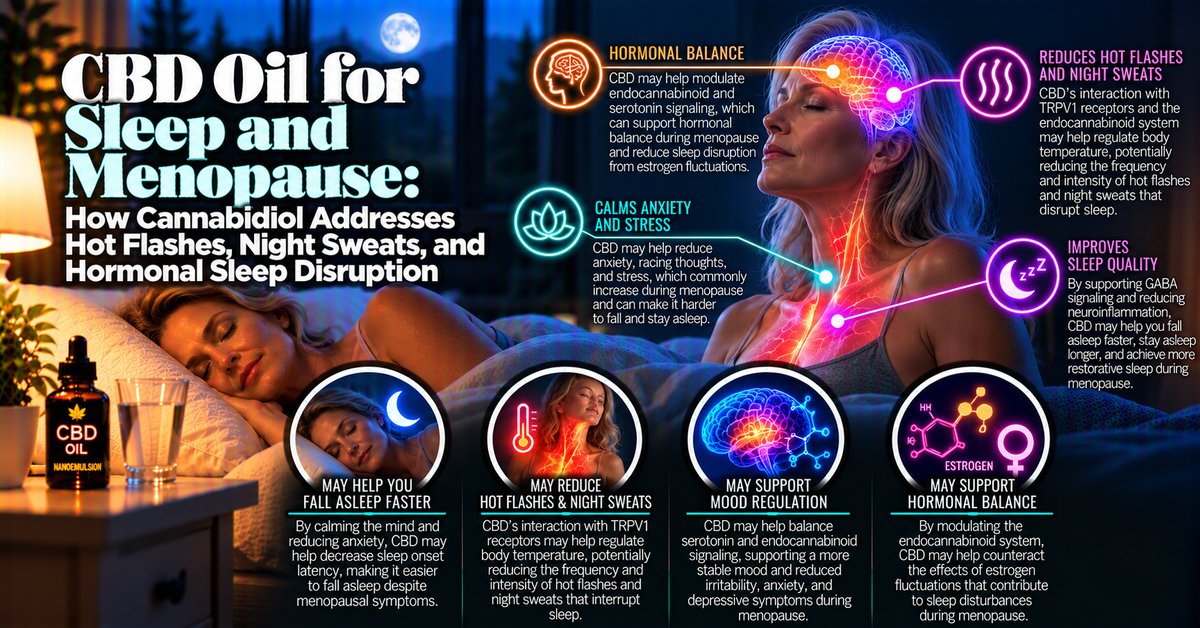CBD Oil for Sleep and Menopause: How Cannabidiol Addresses Hot Flashes, Night Sweats, and Hormonal Sleep Disruption