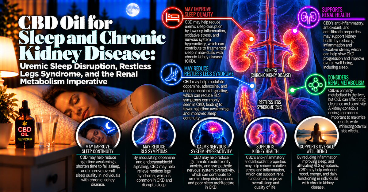 CBD Oil for Sleep and Chronic Kidney Disease: Uremic Sleep Disruption, Restless Legs Syndrome, and the Renal Metabolism Imperative | PureCraft CBD