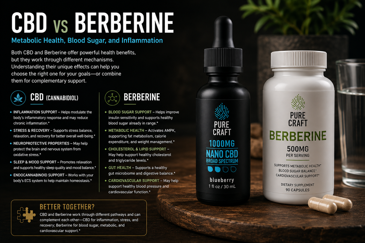 CBD vs Berberine: Metabolic Health, Blood Sugar, and Inflammation | PureCraft CBD
