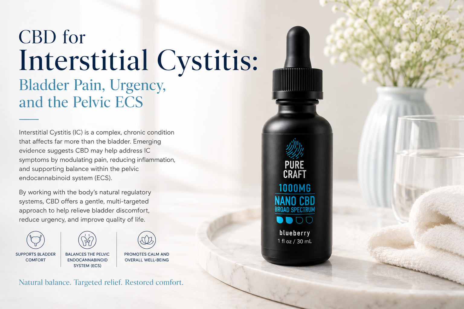 CBD for Interstitial Cystitis: Bladder Pain, Urgency, and the Pelvic ECS | PureCraft CBD