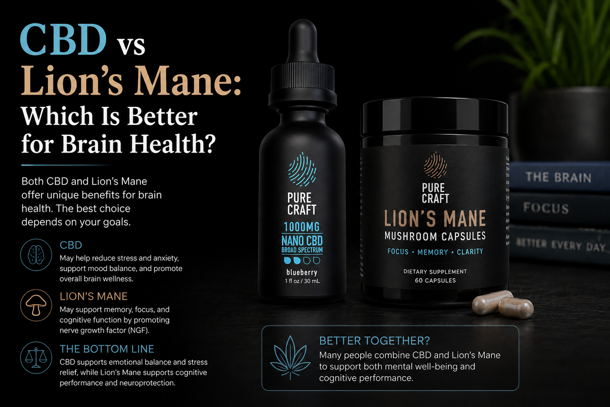 CBD vs Lion's Mane: Which Is Better for Brain Health? | PureCraft CBD