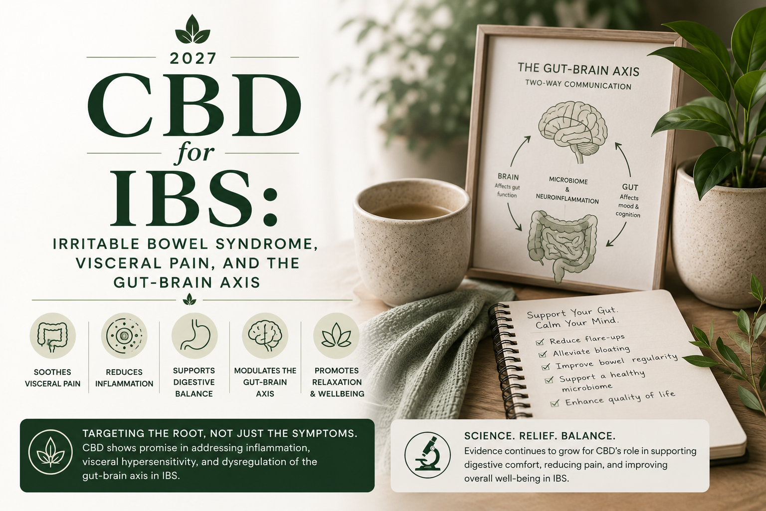 CBD for IBS: Irritable Bowel Syndrome, Visceral Pain, and the Gut-Brain Axis 2027 | PureCraft CBD